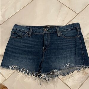 Hudson Jeans Dark Blue Frayed Hem Shorts